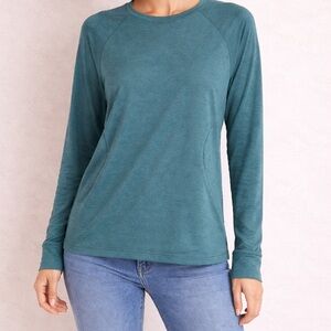 Athletic Works Teal Long Sleeve Active Top XL (16–18) Moisture Wicking